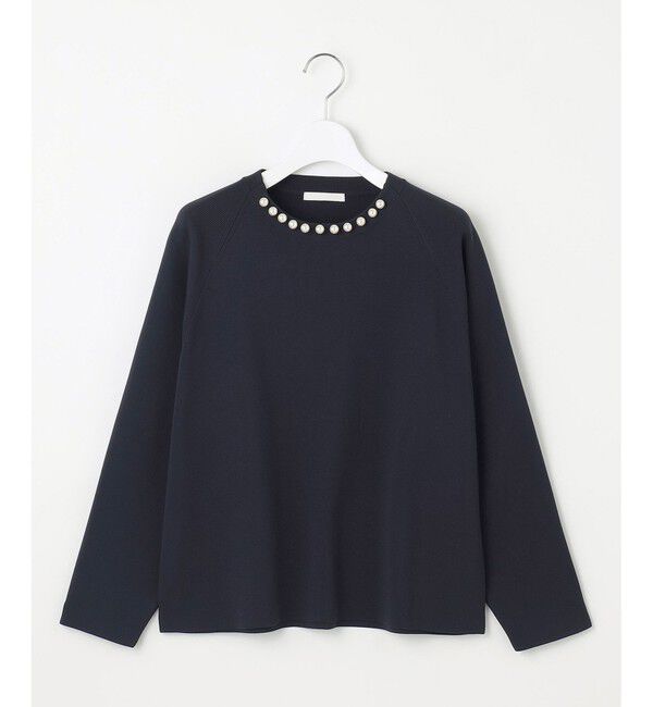 自由区「【洗える】パールディティールプルオーバー ニット」|ニット・セーター|