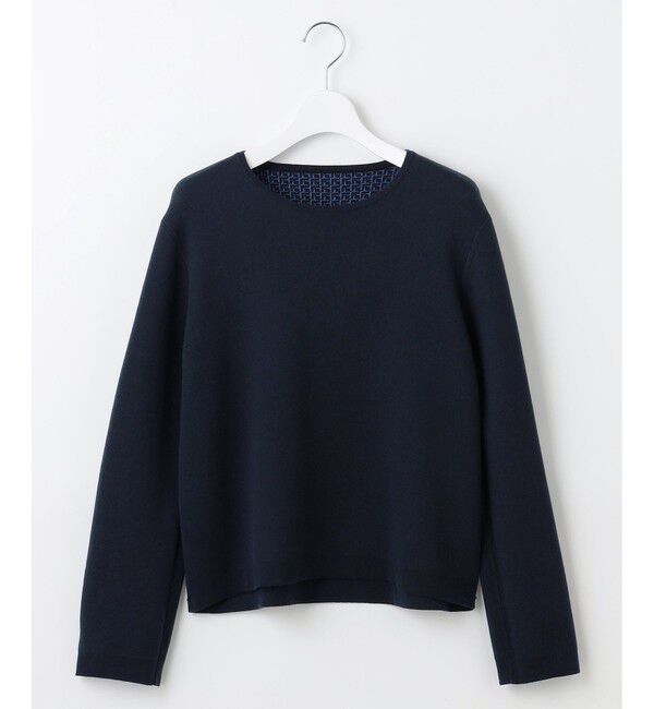 自由区「【WEB限定カラーあり・洗える】リバーシブルニット セットアップ(プルオーバー&times;フレアスカート)」|スーツ|