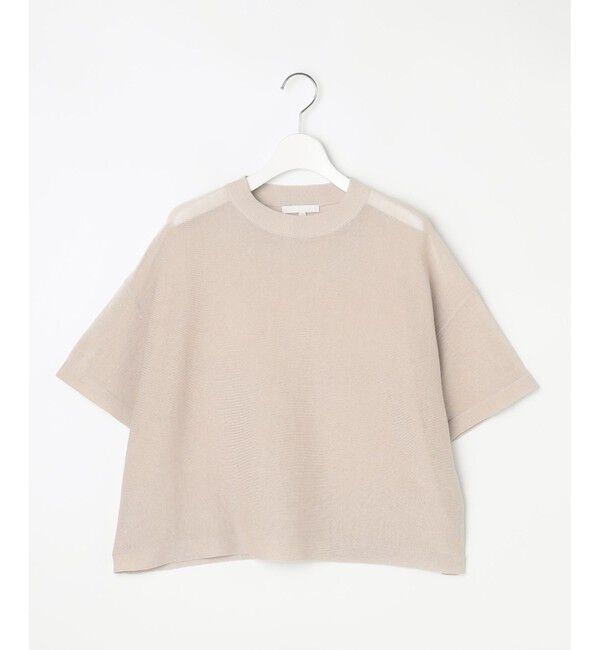 自由区「【アンサンブル対応・洗える】ドライシアーファインゲージクロップド丈 ニット」|ニット・セーター|
