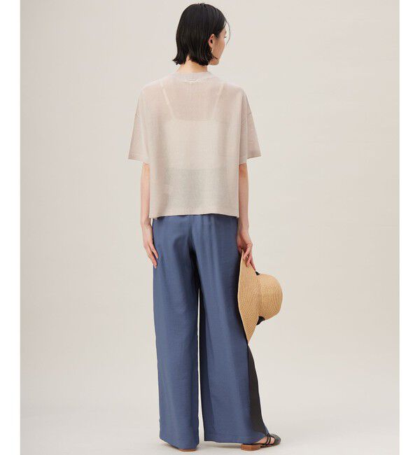 自由区「【アンサンブル対応・洗える】ドライシアーファインゲージクロップド丈 ニット」|ニット・セーター|