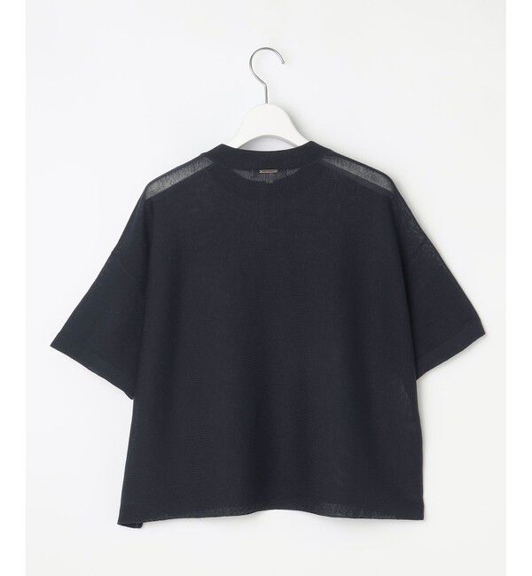 自由区「【アンサンブル対応・洗える】ドライシアーファインゲージクロップド丈 ニット」|ニット・セーター|