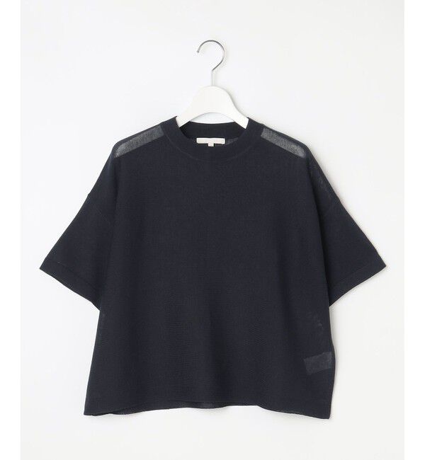 自由区「【アンサンブル対応・洗える】ドライシアーファインゲージクロップド丈 ニット」|ニット・セーター|