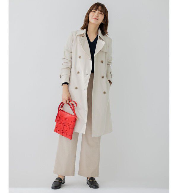 23区「コットンポリエステルギャバジン ロング トレンチコート」|トレンチコート|