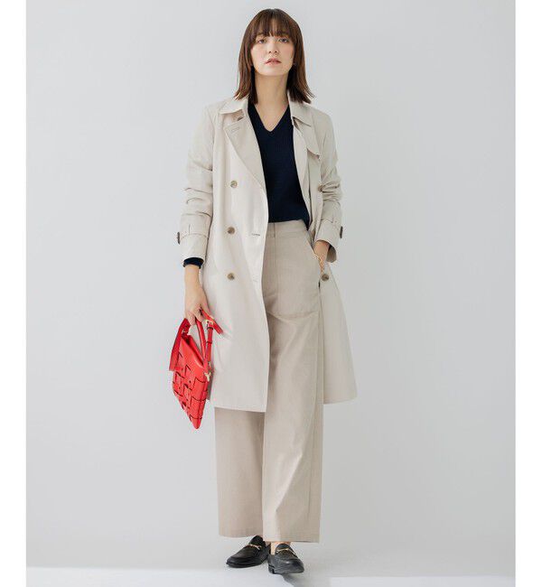 23区「コットンポリエステルギャバジン ロング トレンチコート」|トレンチコート|