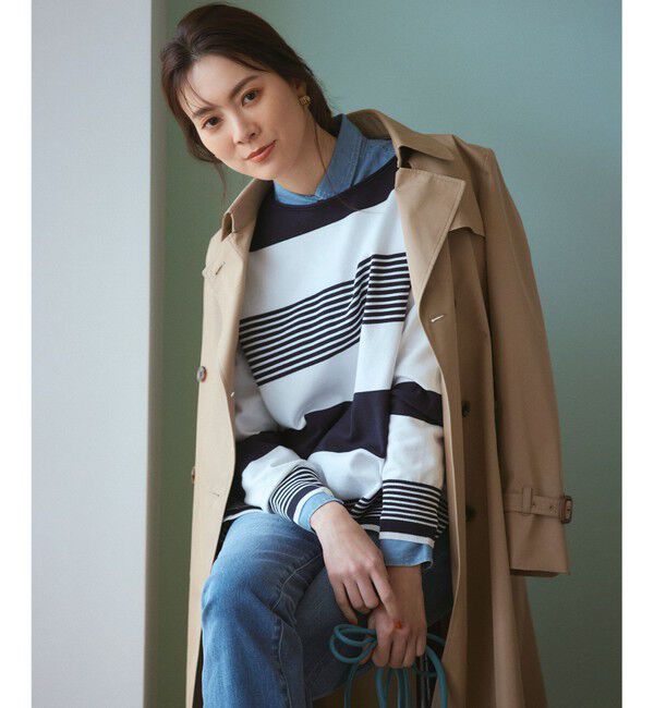 23区「コットンポリエステルギャバジン ロング トレンチコート」|トレンチコート|キャメル系