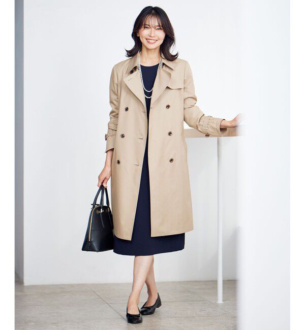 23区「コットンポリエステルギャバジン ロング トレンチコート」|トレンチコート|