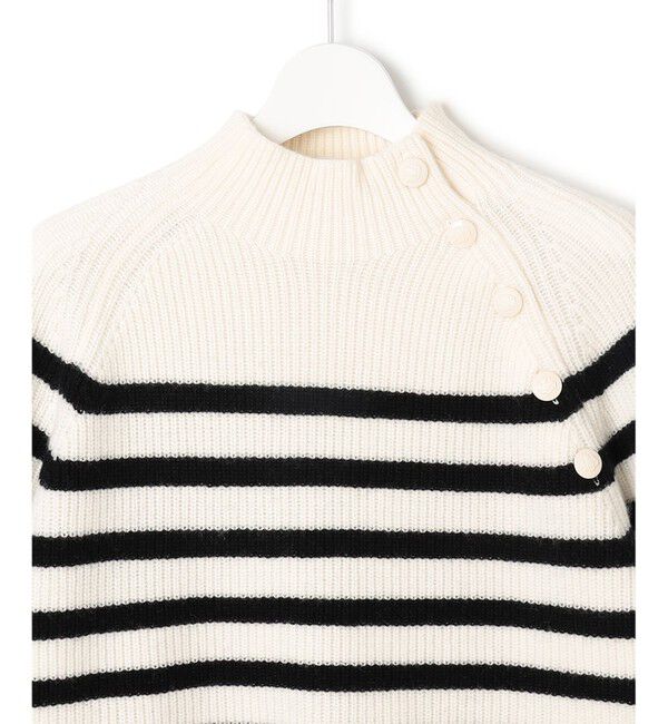 23区「【洗える】ウールカシミヤ パネルボーダー ニット」|ニット・セーター|