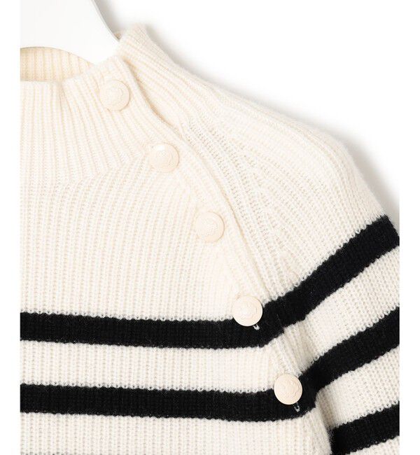 23区「【洗える】ウールカシミヤ パネルボーダー ニット」|ニット・セーター|