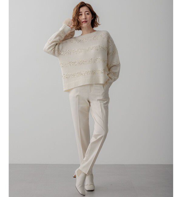 23区「【滝沢眞規子さん着用/一部店舗限定】スパングルボーダー ニット」|ニット・セーター|