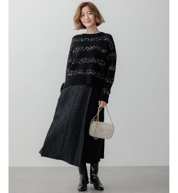 23区「【滝沢眞規子さん着用/一部店舗限定】スパングルボーダー ニット」|ニット・セーター|