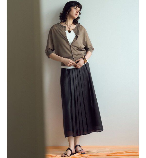 23区「【洗える】ソフトシアーフィルム タック スカート」|スカート|