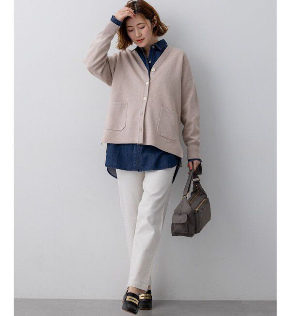 23区「バイカラーダブルフェイス ニット カーディガン」|カーディガン|