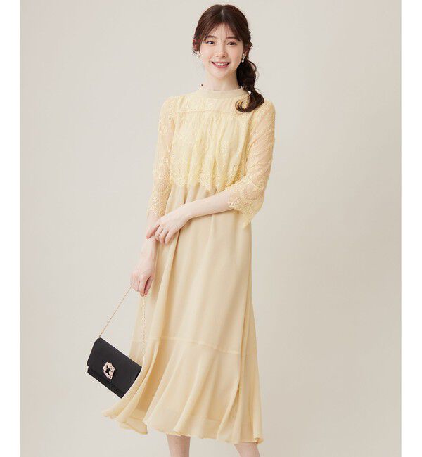 any SiS「【洗える】レーシーケープ ドレス」|ドレス|ｸﾘｰﾑｲｴ