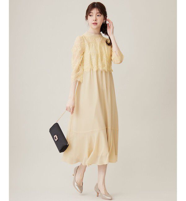 any SiS「【洗える】レーシーケープ ドレス」|ドレス|