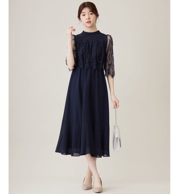 any SiS「【洗える】レーシーケープ ドレス」|ドレス|