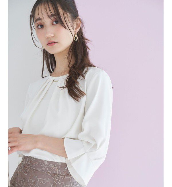 any SiS「【洗える】ラッフルフレアジョーゼット ブラウス」|シャツ・ブラウス|