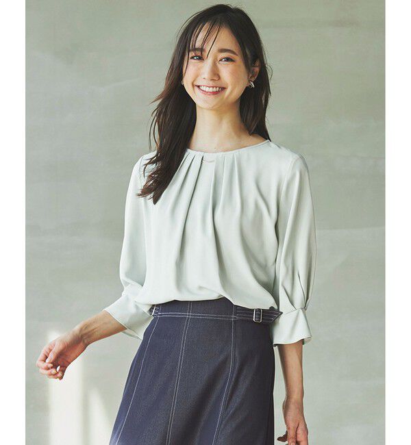 any SiS「【洗える】ラッフルフレアジョーゼット ブラウス」|シャツ・ブラウス|ミント