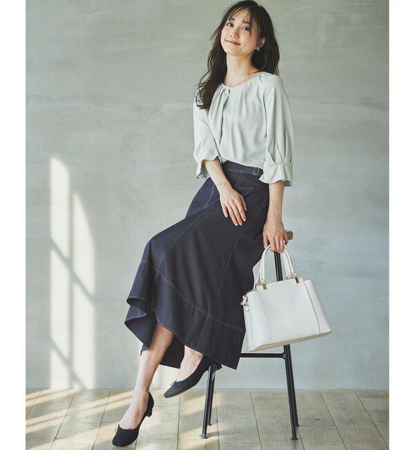 any SiS「【洗える】ラッフルフレアジョーゼット ブラウス」|シャツ・ブラウス|