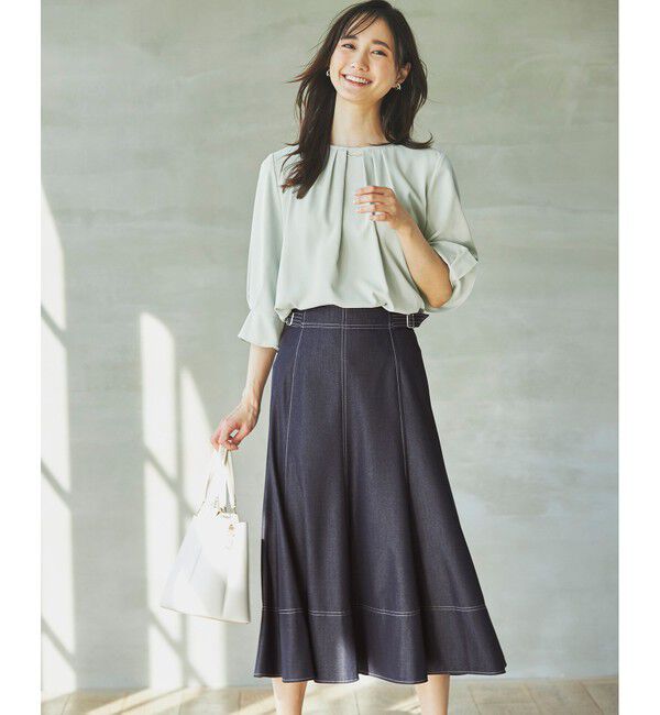 any SiS「【洗える】ラッフルフレアジョーゼット ブラウス」|シャツ・ブラウス|