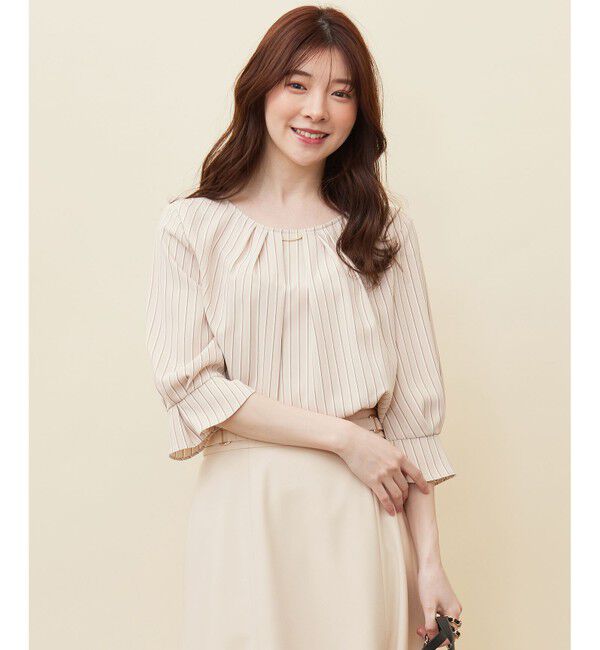 any SiS「【洗える】ラッフルフレアジョーゼット ブラウス」|シャツ・ブラウス|ﾛｰｽﾞｸﾞ
