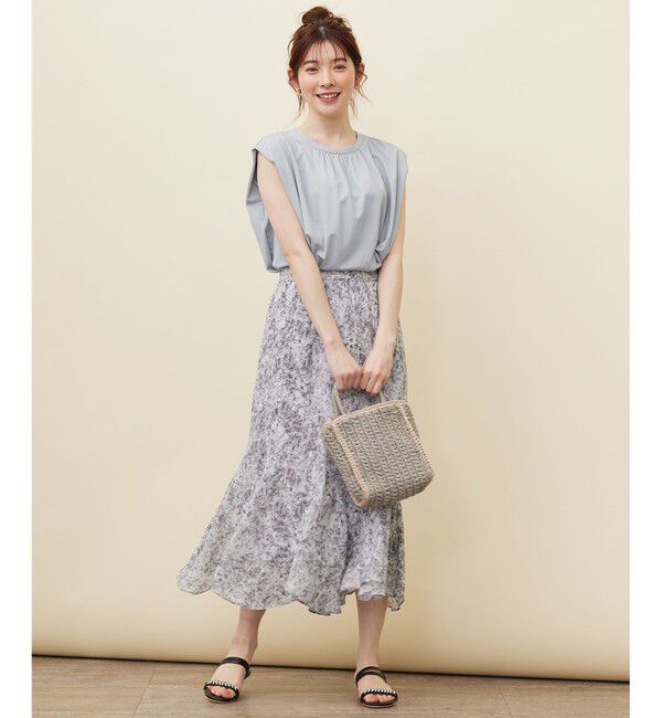 ANY SIS「【2SET】コンパクトトップス&times;ミスティプリントスカート セットアップ」|スーツ|