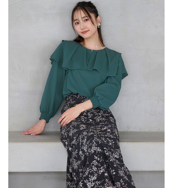 ANY SIS「【洗える】スクエアラッフルカラー ブラウス」|シャツ・ブラウス|