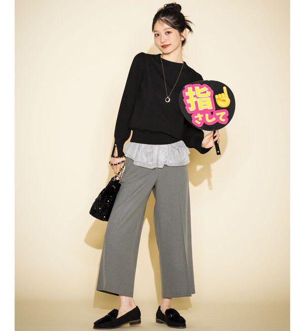 ANY SIS「【CICA加工・選べる9色展開】スリットポイントボトルネック ニット」|ニット・セーター|