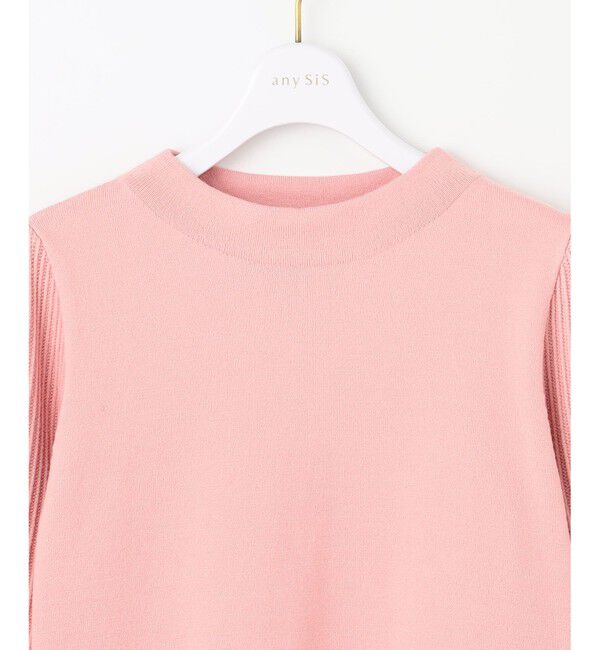 ANY SIS「【CICA加工・選べる9色展開】スリットポイントボトルネック ニット」|ニット・セーター|