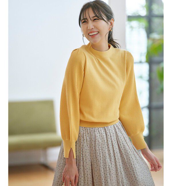 ANY SIS「【CICA加工・選べる9色展開】スリットポイントボトルネック ニット」|ニット・セーター|