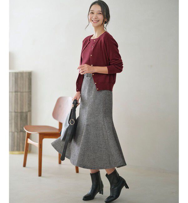 ANY SIS「【ウールブレンドシリーズ】ベースネックリブコンビ ニット」|ニット・セーター|