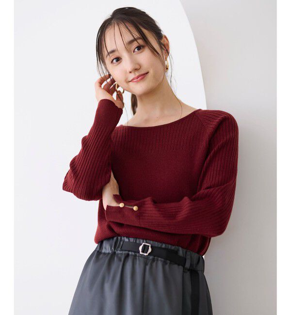 ANY SIS「【ウールブレンドシリーズ】ベースネックリブコンビ ニット」|ニット・セーター|