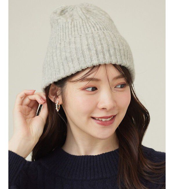 any SiS「リブカラーミックス ニット帽」|ニット帽|ライトグレー