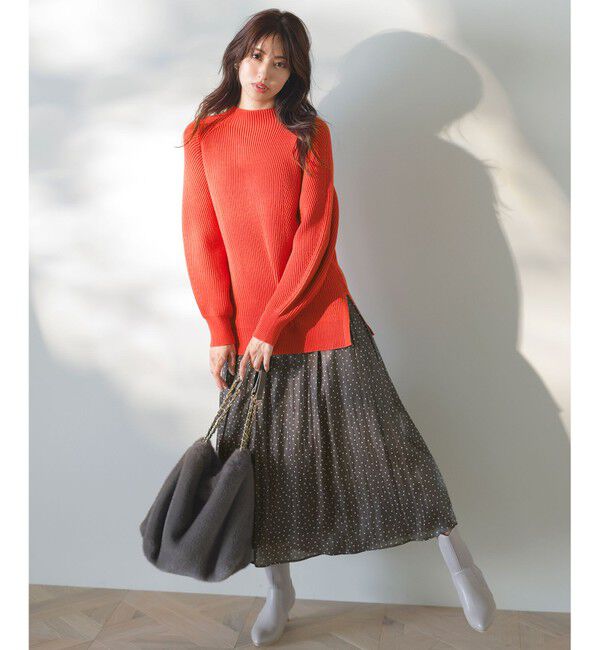 ANY SIS「【洗える・セットアップ可】アンチピリング変形畔 ボトルネック ニット」|ニット・セーター|