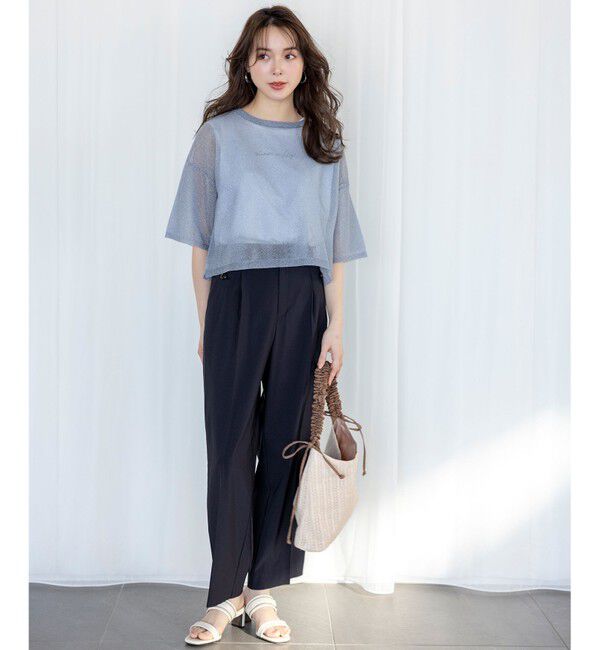 ANY SIS「【洗える】ノースリーブロゴ Tシャツ」|Tシャツ・カットソー|