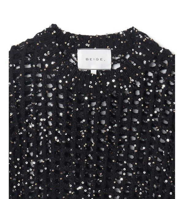BEIGE,「【洗える】BARQUIER / スパンコールニット」|ニット・セーター|