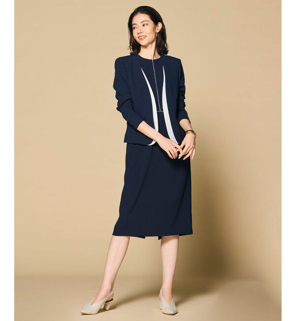 BEIGE,「【洗える・L-size】CINDY / クルーネックドレス」|ワンピース|