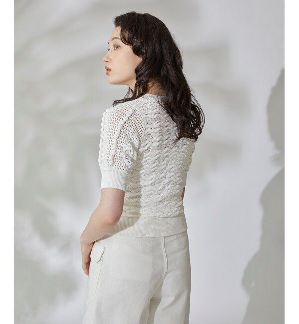 GRACE CONTINENTAL「クロシェスリーブニットトップ」|ニット・セーター|