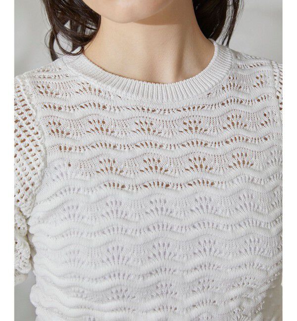 GRACE CONTINENTAL「クロシェスリーブニットトップ」|ニット・セーター|