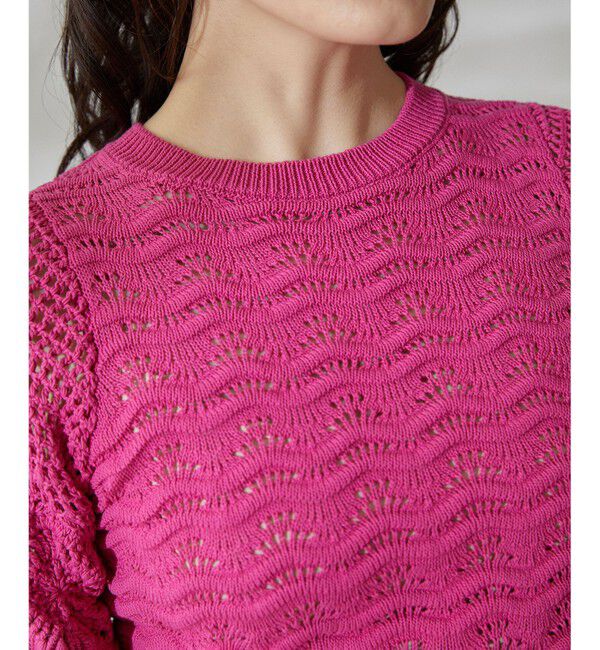 GRACE CONTINENTAL「クロシェスリーブニットトップ」|ニット・セーター|