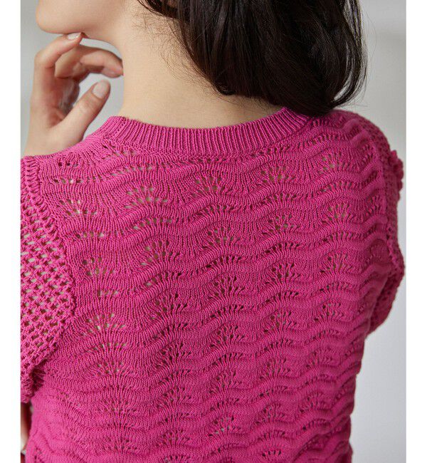 GRACE CONTINENTAL「クロシェスリーブニットトップ」|ニット・セーター|