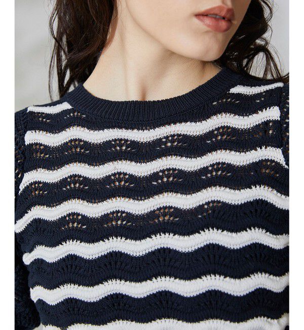 GRACE CONTINENTAL「クロシェスリーブニットトップ」|ニット・セーター|