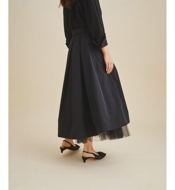 Grace Class「ブラックタフタオーバースカート」|スカート|