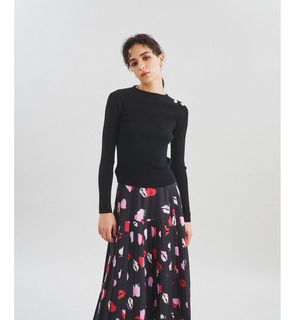  「バックシャンニットトップ」|ニット・セーター|ブラック