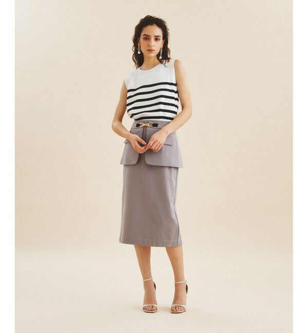 Grace Class「ビットベルト付裏毛タイトスカート」|スカート|