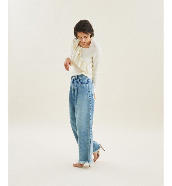  「サイドフリルリブニットトップ」|ニット・セーター|