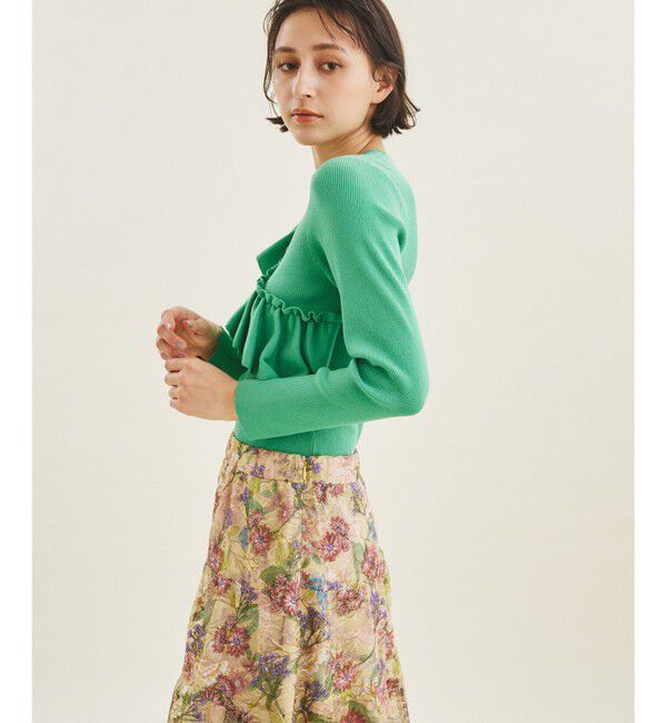  「サイドフリルリブニットトップ」|ニット・セーター|