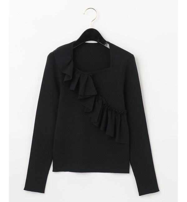  「サイドフリルリブニットトップ」|ニット・セーター|