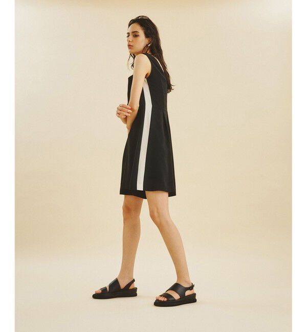 Grace Class「サイドラインショートサロペ」|オールインワン|ブラック