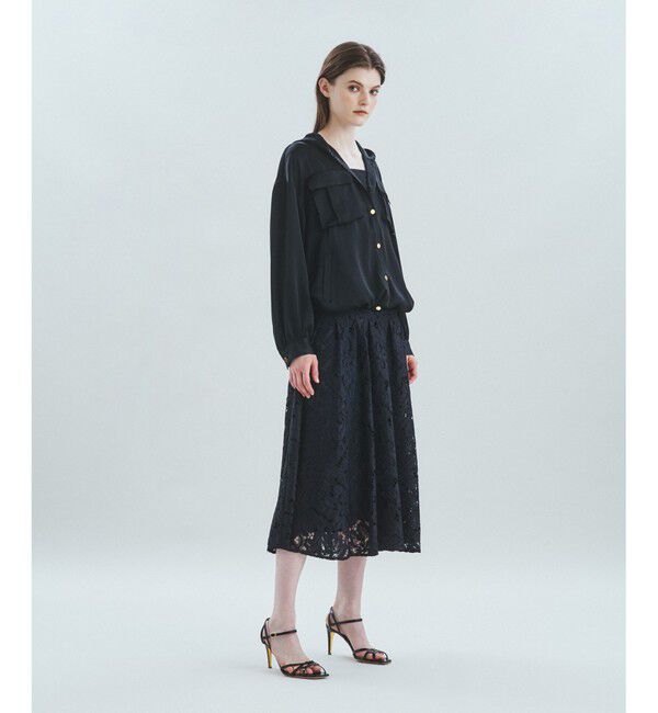 Grace Class「レースタックフレアスカート」|スカート|ブラック