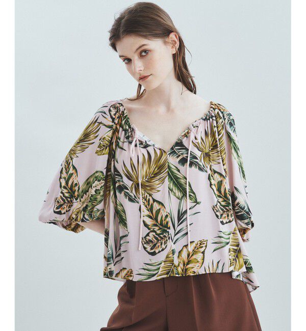 Grace Class「リーフプリントカフタントップ」|シャツ・ブラウス|